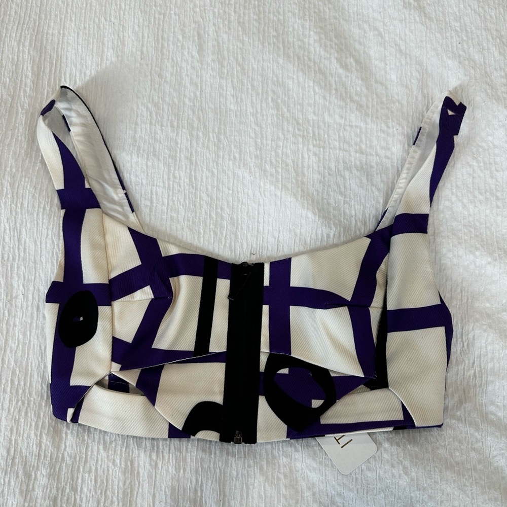 Stylish Purple and Black Women's Crop Top